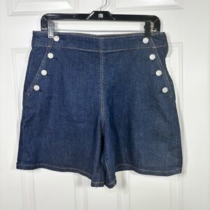 Banana Republic High Rise Denim Sailor Shorts Women’s 30/10 Dark Wash